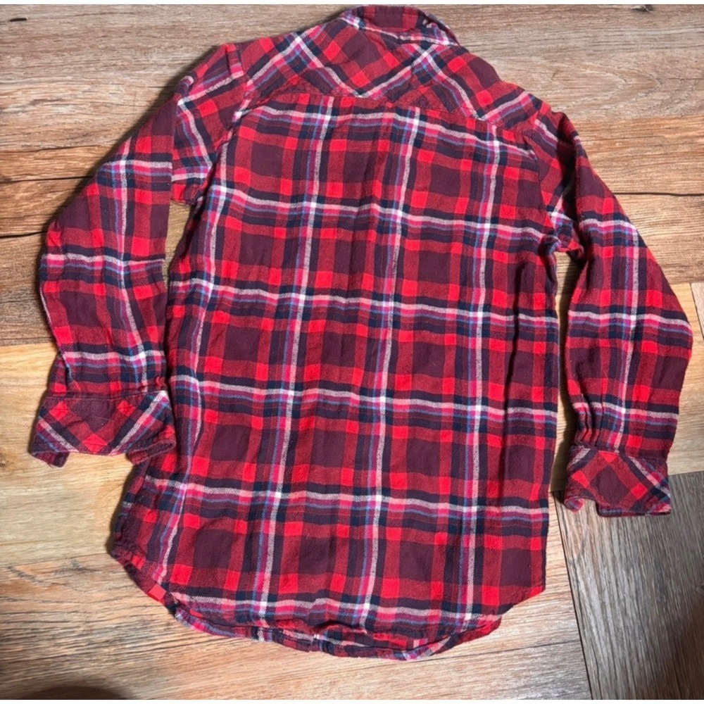 Dickies Kids Red Plaid Flannel Button Down Shirt Long Sleeve Size Size 7/8 - Picture 3 of 3